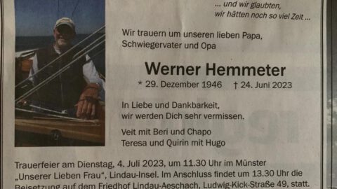 Zum Tod von Werni Hemmeter.