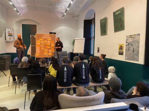 LSC-Jugend beim Workshop zur Wiese vor der Schiffswerfte